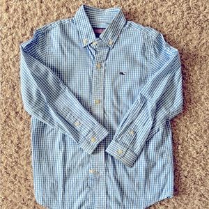 Vineyard Vines Whale Shirt Size 4T
Long Sleeve Button Down in Light Blue Gingham